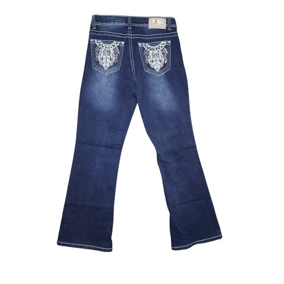 Rebel Jeans Women’s Embroidered Bootcut Denim - Size 7 - Picture 3 of 4